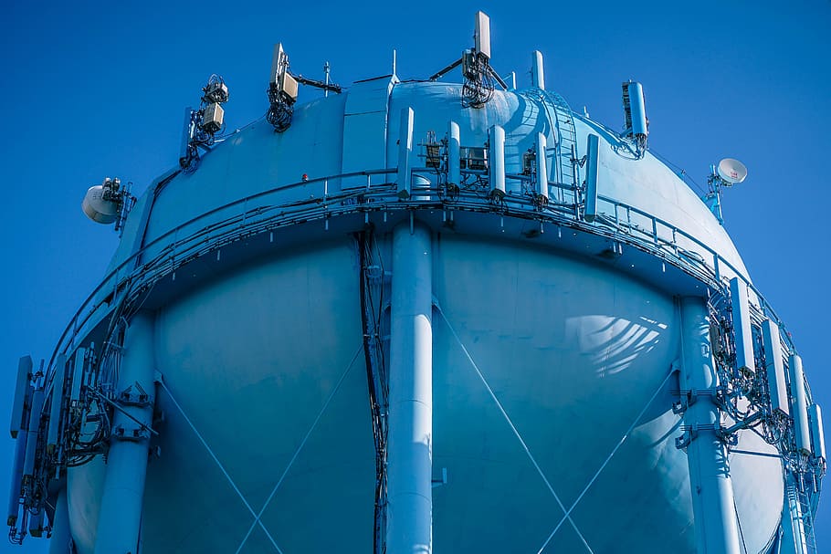 water tower, industry, nautical vessel, fuel and power generation, business, transportation, refinery, blue, oil industry, ship
