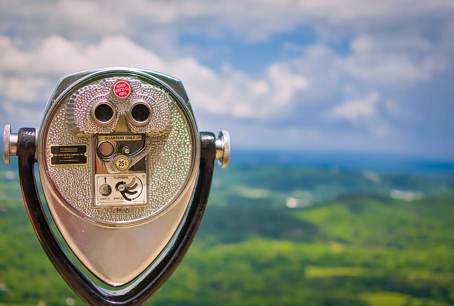 coin-operated binoculars, chattanooga, tennessee, lookout mountain, scenic, nature, landscape, binoculars, coin-operated, clouds