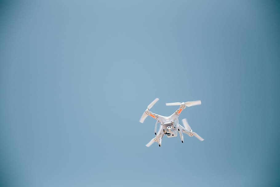 drone, penerbangan, jelas, langit, latar belakang, awan, kontrol, penemuan, pesawat, baling-baling