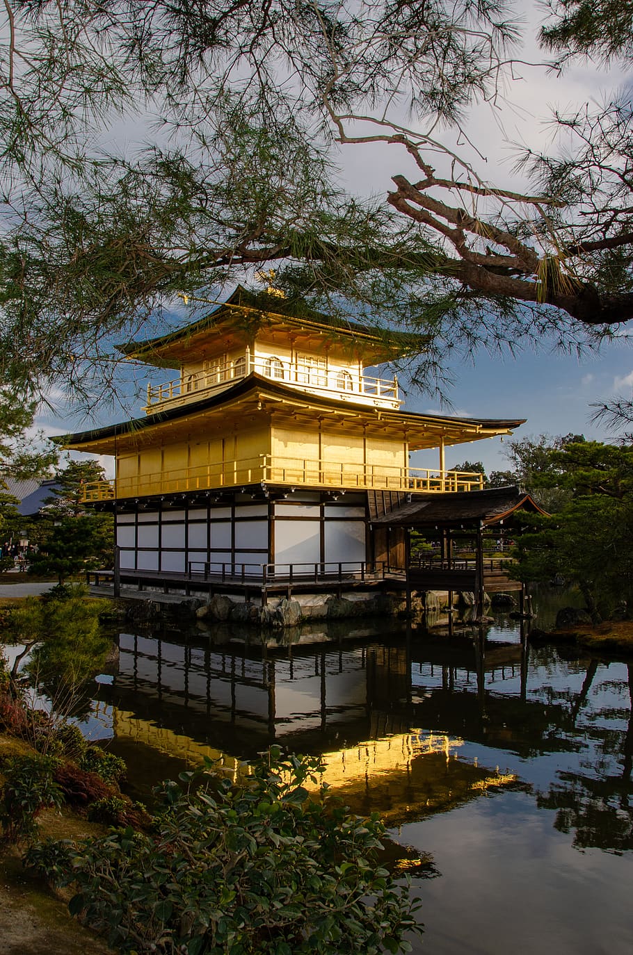 kinkaku-ji, the golden pavilion, rokuon-ji, zen, kyoto, japan, temple, garden, japanese, architecture