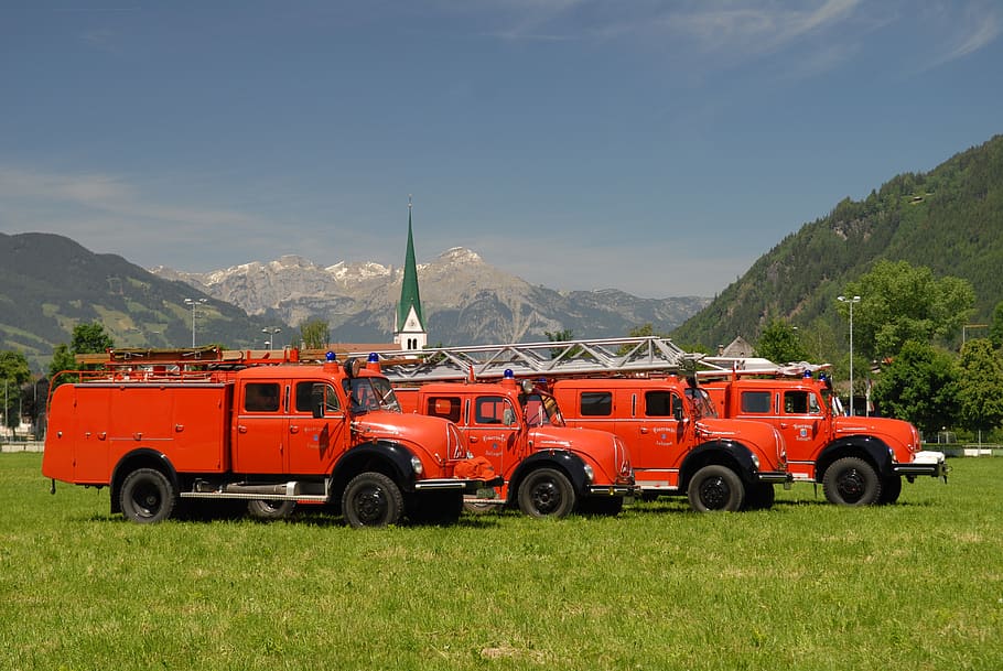 magirus, fire, oldtimer, mute, turntable ladder, fire truck, ladder, fire escape, head of rescue, cart