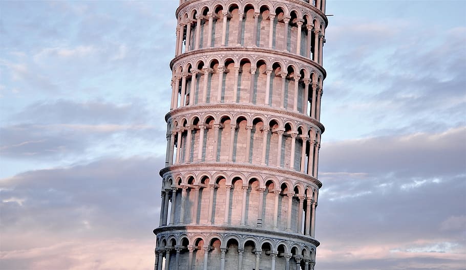 Torre inclinada de Pisa, arquitetura, Itália, história, céu, nuvens, nuvem - céu, exterior do edifício, estrutura construída, passado