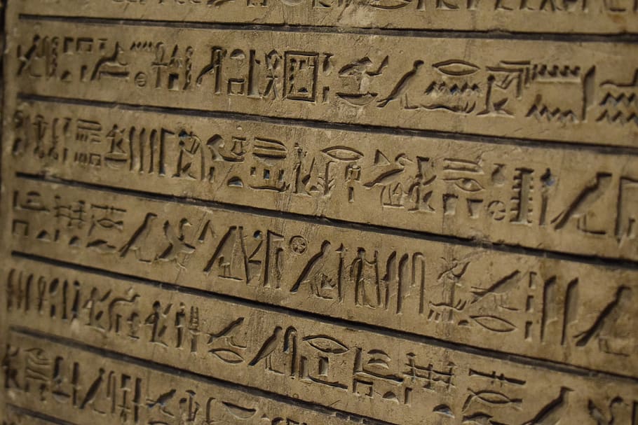 jeroglífico, escritura, egipcio, museo, viena, antiguo, cultura, kunsthistorisches, buen arte, texto