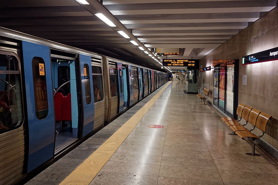 lisbon, portugal, metro, transport, transportation, public transportation, rail transportation, mode of transportation, train, train - vehicle