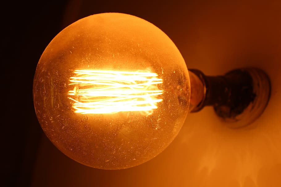 light, bulb, circle, lamp, yellow, grey, black, socket, dark, energy