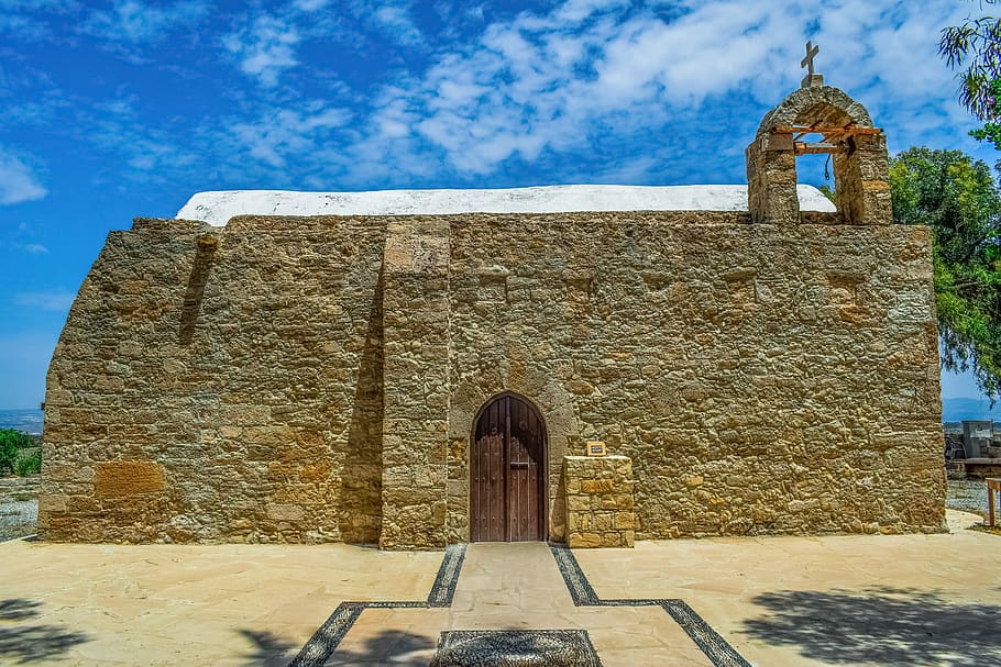 cyprus, akrotiri, ayios georgios, church, orthodox, religion, architecture, stone, built structure, sky
