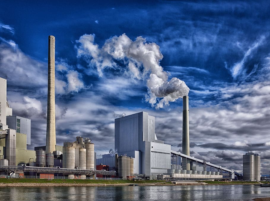 kilang, industri, uap, perlindungan lingkungan, pabrik industri, cerobong asap, pelabuhan, asap, pabrik, lingkungan