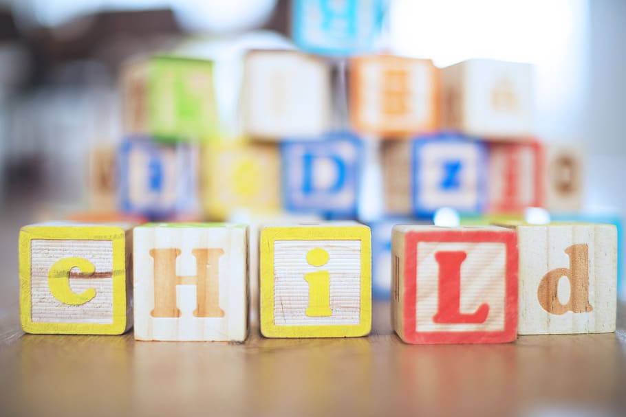 children’s toy blocks, various, child, children, kid, kids, toy block, learning, education, text