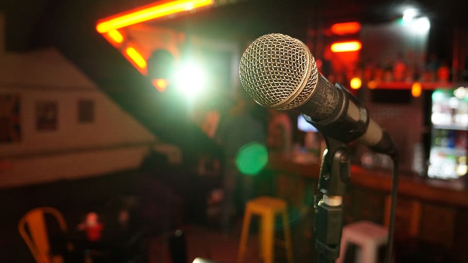 microphone, stage, light, show, music, sound, sing, artist, studio, corner