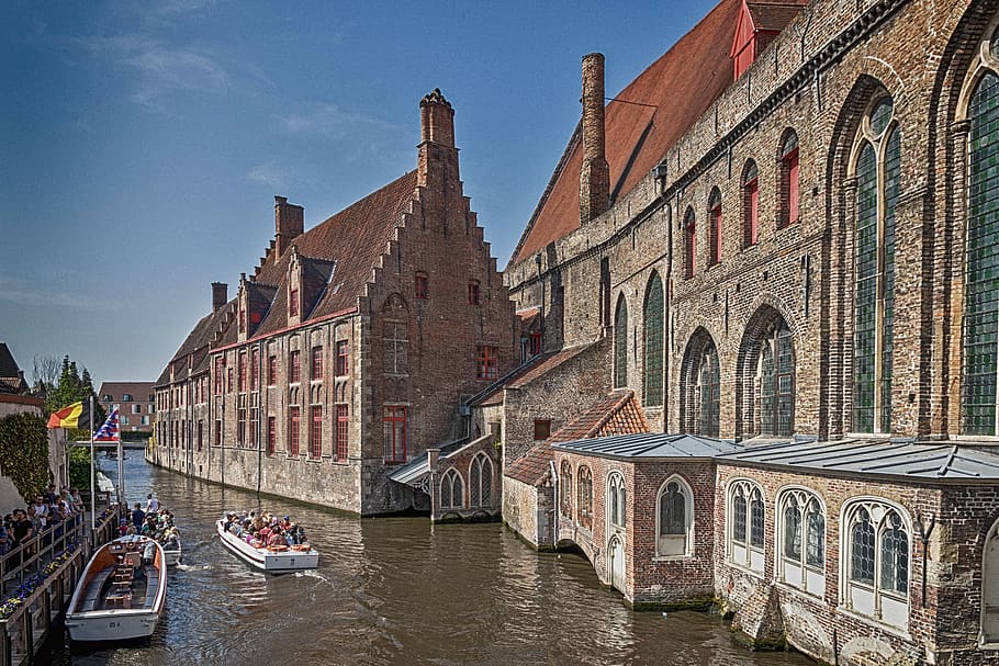 bruges, belgium, historically, architecture, building, city, water, places of interest, romantic, historic center