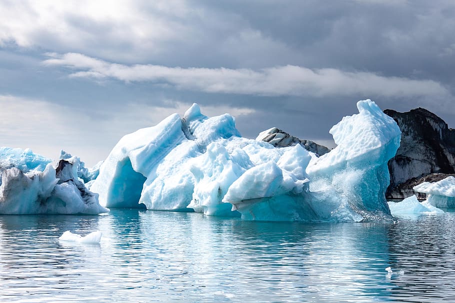 айсберг, исландия, мороженое, синий, лагуна, вода, лед, ледник, холодная температура, окружающая среда