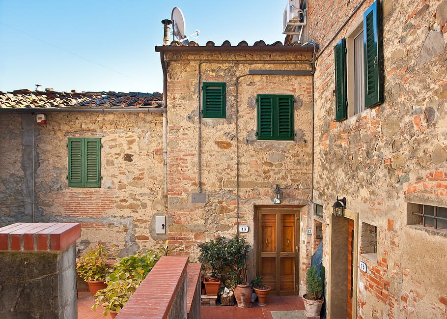 toscana, old, house, town, building, architecture, italy, outdoors, city, tourism