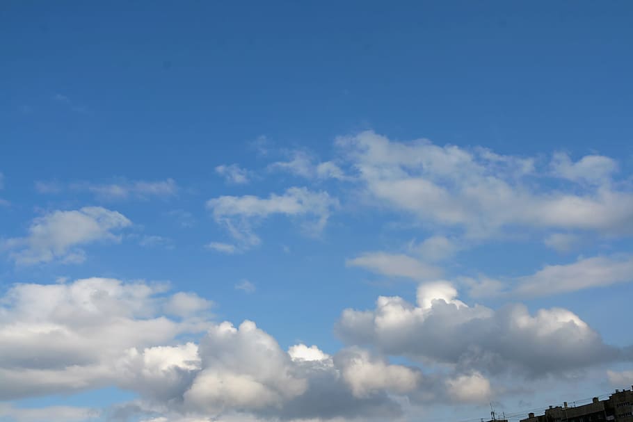 Atmósfera, fondo, hermoso, azul, azul cielo, brillante, clima, nube, cloudscape, nublado