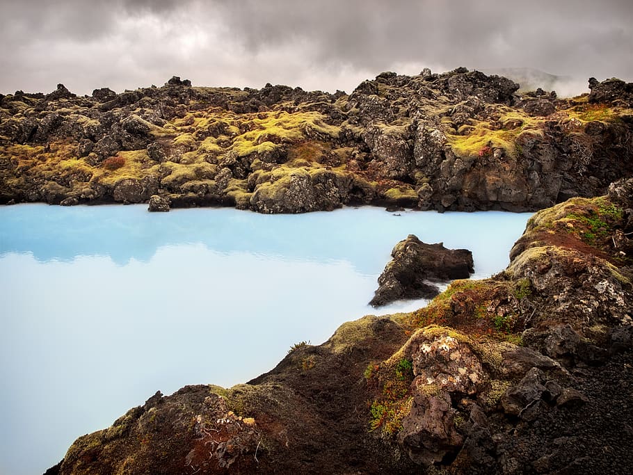 исландия, мох, рок, геотермальный, природа, камень, пейзаж, камни, мокрый, скальные образования