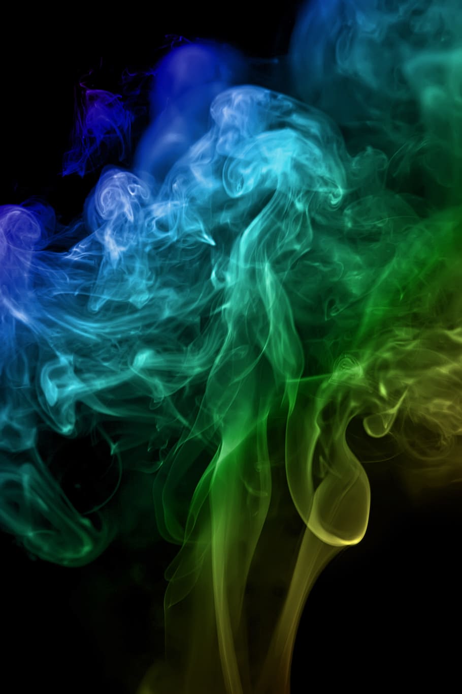 fumar, oler, color, aroma, resumen, fondo, aromaterapia, humo - estructura física, foto de estudio, fondo negro