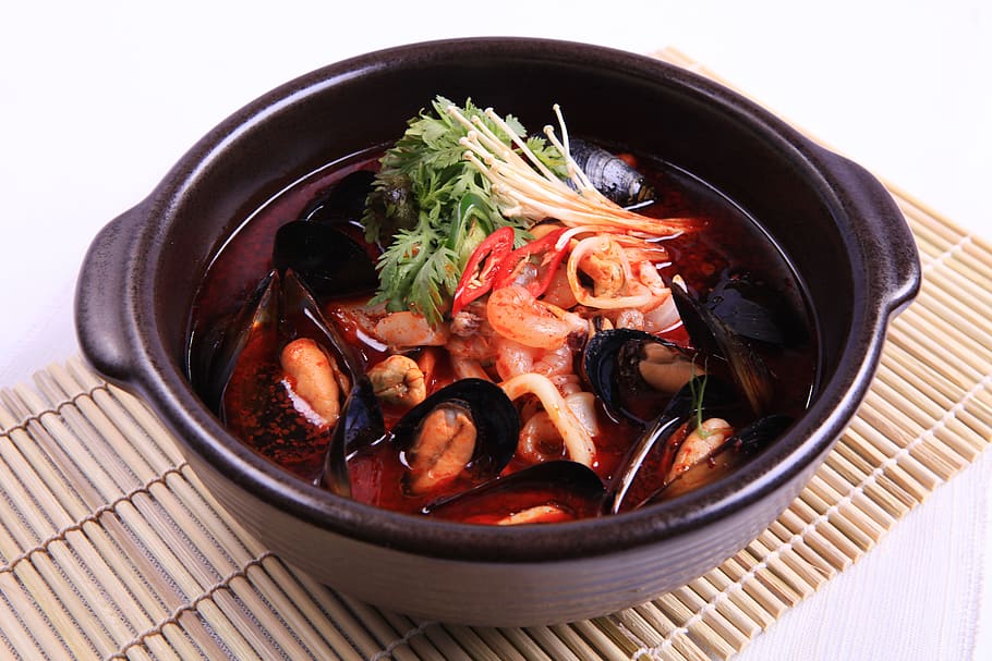 frutos do mar picantes, jjampong, jjampong seoul, coreia, coreano, comida da coreia, república da coreia, sul, tradicional, comida