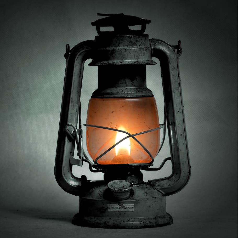 lantern, lamp, bright, night, evening, lightbulb, old, vintage, light, power