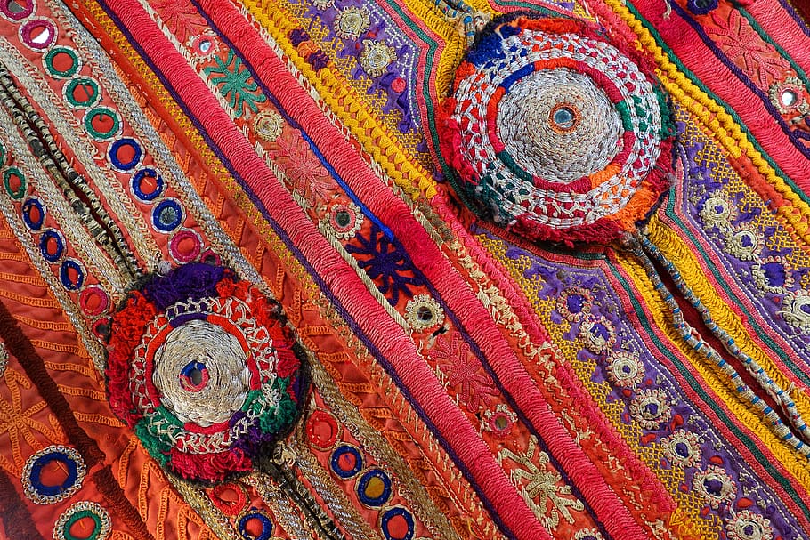 bordado, sheesha, abhala bhara, espelho, indiano, tecido, têxtil, tradicional, velho, antiga