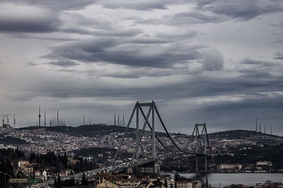 bosphorus, istanbul, throat, marine, tourism, blue, shipping, turkey, cloud - sky, architecture