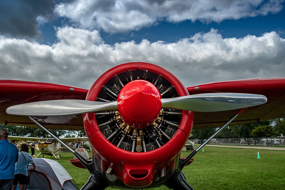 vintage, aeronave, hélice, aviação, velho, avião, antiguidade, clássico, retrô, motor