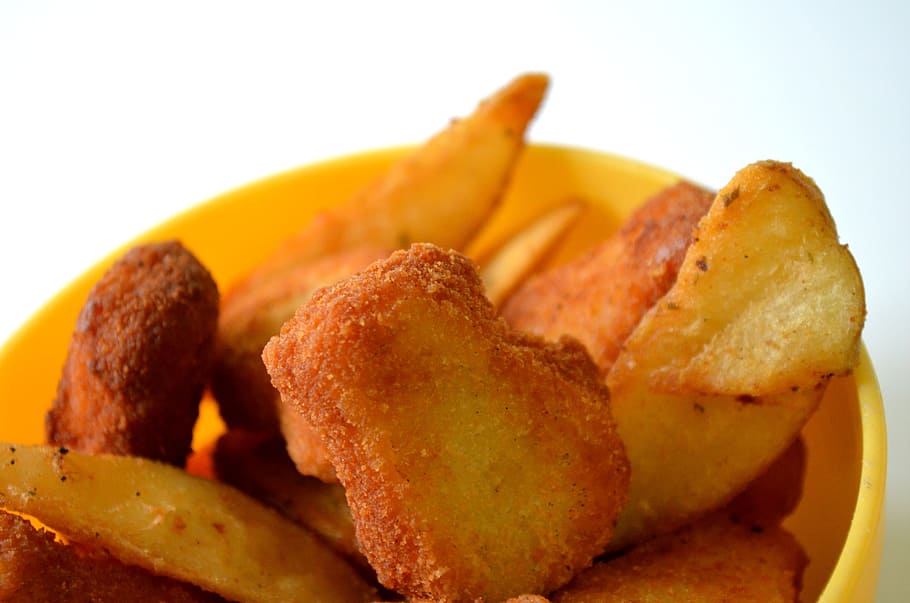 nuggets, potato wedges, food, food and drink, potato, prepared potato, unhealthy eating, fast food, ready-to-eat, meal