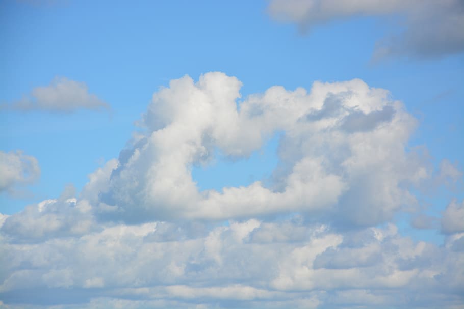 awan putih, awan, pemandangan panorama, awan cirrus, cirro-cumulus, nimbostratus, cirro-stratus, altocumulus, biru, putih
