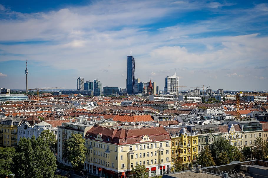 vienna, aerial view of vienna, the capital of austria, panorama, vienna from above, city, travel, cityscape, architecture, tourism
