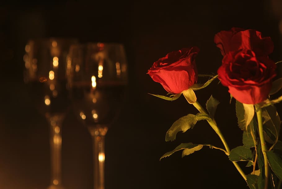 romantic dinner, roses, valentine, romance, wine, glass, romantic, dinner, love, elegant