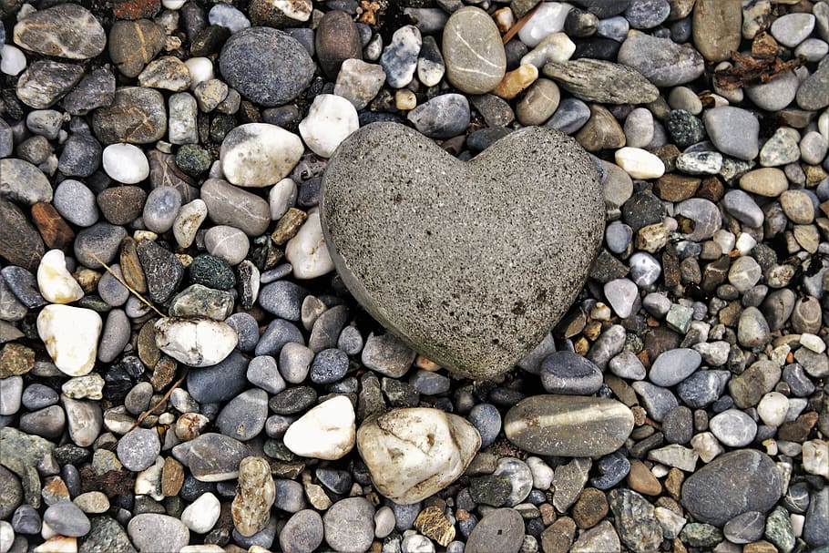 the stones, heart, gray, love, symbol, feelings, model, the background, the structure of the, surface