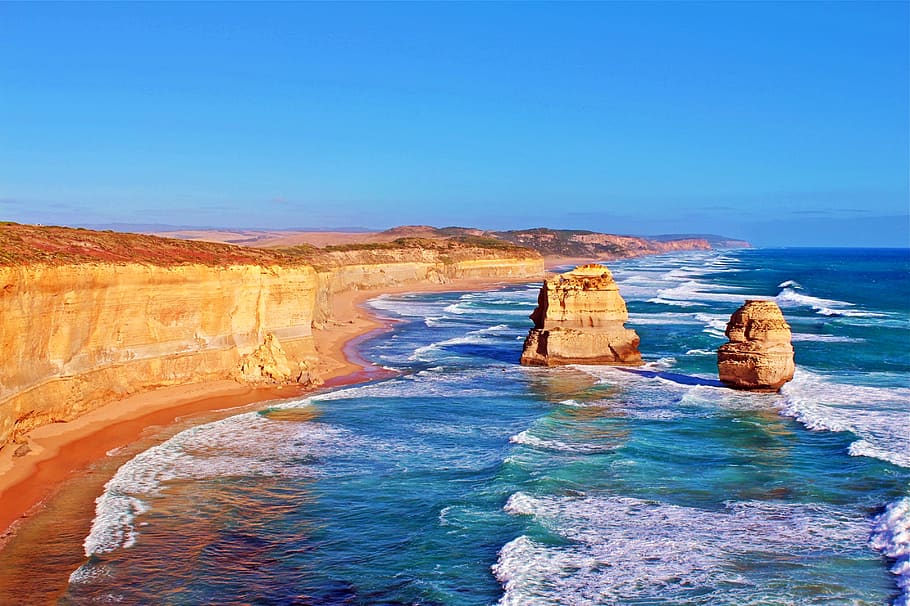australia, great ocean road, beach, ocean, coast, landscape, water, victoria, sea, nature