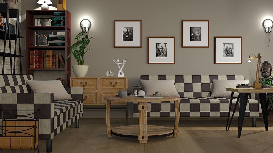 sofa, chess, interior, furniture, room, table, inside, decoration, couch, design