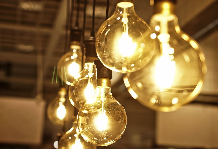 light bulb, ikea, lighting equipment, illuminated, indoors, electricity, hanging, glowing, electric light, light