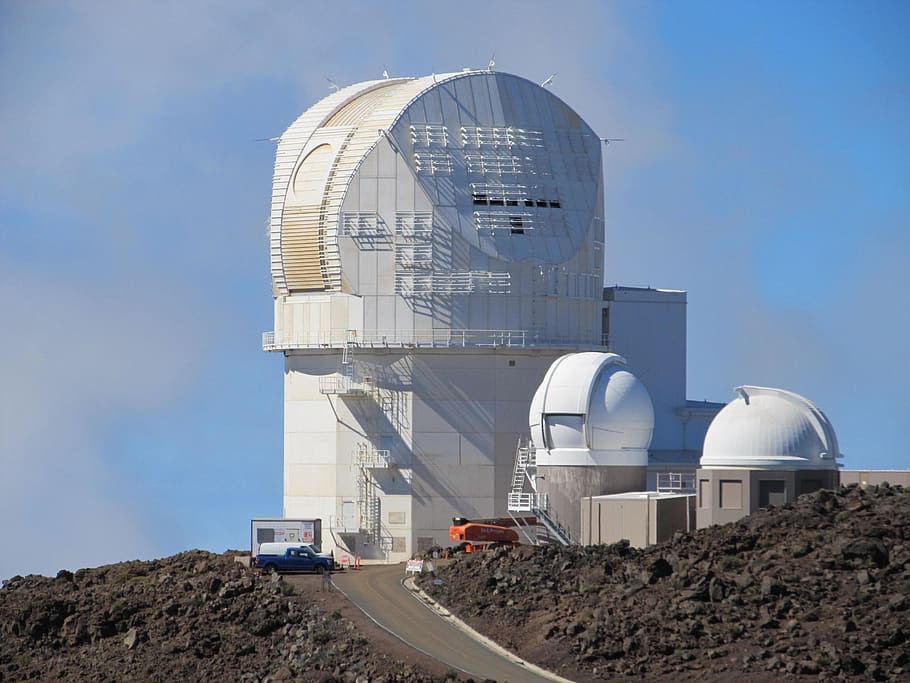 observatory, haleakala, telescope, maui, hawaii, usa, cameras, landscape, scenic, sky