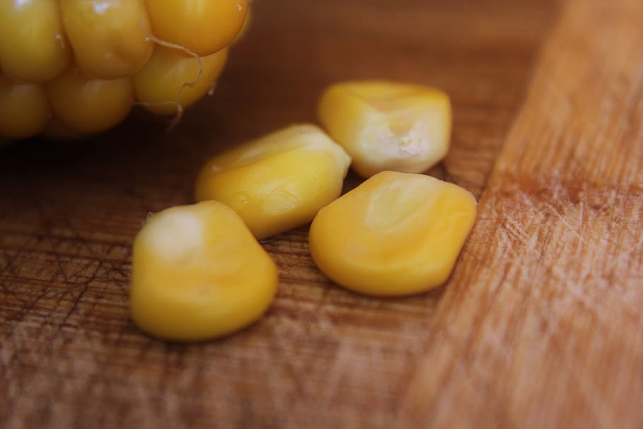 corn, close up, food, yellow, harvest, corn on the cob, delicious, corn kernels, food and drink, wood - material