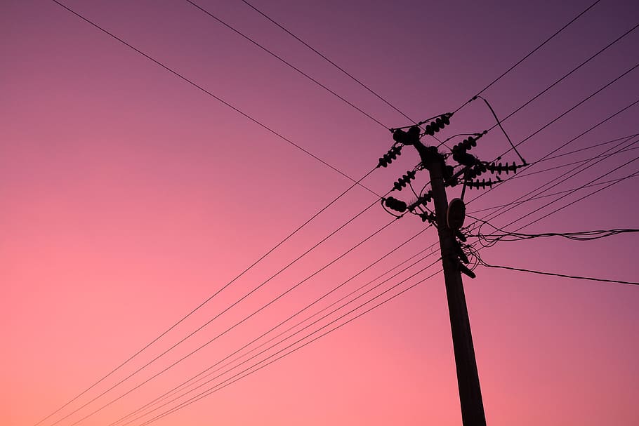 electric pole, various, communication, energy, power, cable, connection, technology, power line, fuel and power generation