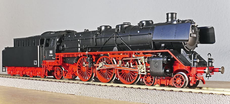 steam locomotive, model, scale h0, express train, penny farthing locomotive, einheitslok, br03, br 03, model railway, toys