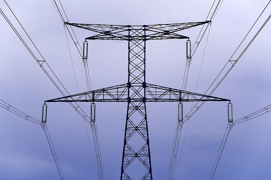 high voltage line, electricity, electric, pylon, voltage, high, power, cable, energy, distribution