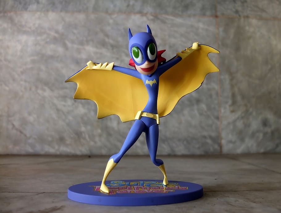 bat, girl, dc, comic, toy, figurine, painted, plastic, collector, item