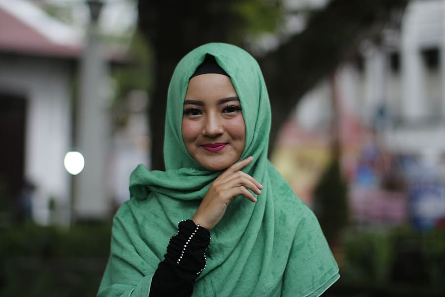 хиджаб, мусульманка, девушка, женщина, азиатка, рамадан, религия, индонезийский, носить, один человек