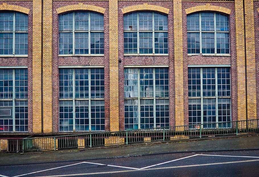 architecture, factory, window, facade, industry, building, factory building, industrial building, old, brick