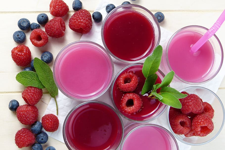 raspberry, blueberry, smoothies, juice, pressed, fresh, detox, fructose, berries, fruit