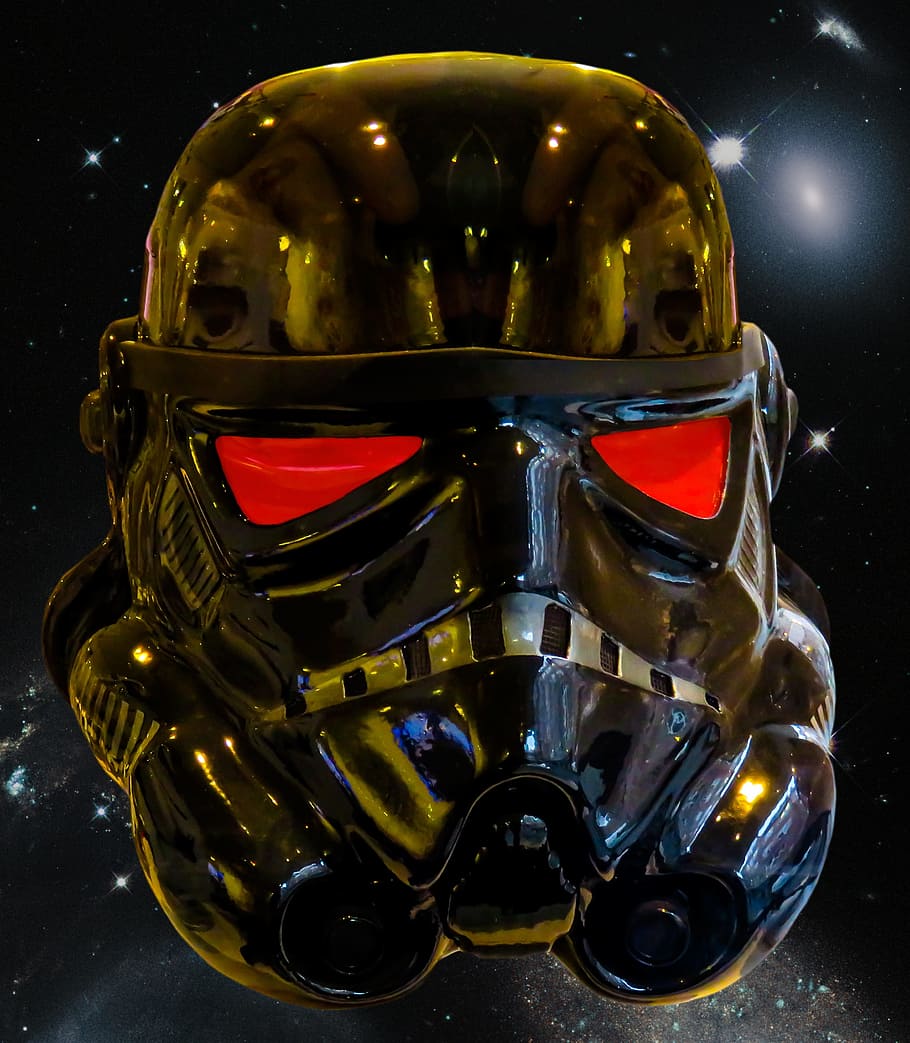 stormtrooper, helmet, starwars, mask, object, face, close-up, still life, metal, indoors