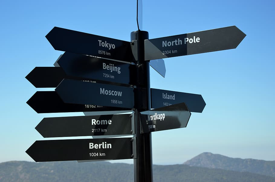 directorio, señales, ciudades, distancias, noruega, turismo, información, orientación, señal, dirección