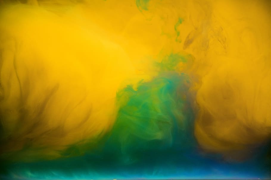abstrato, acrílico, artístico, plano de fundo, mistura, azul, brilhante, explosão, nuvem, cor na água