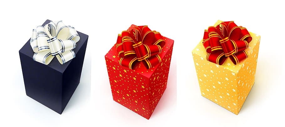 box, celebration, christmas, gift, illustration, isolated, newyear, object, red, ribbon