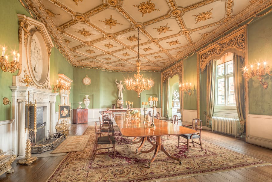 burton constable hall, dining room, dining, room, rooms, interior, interiors, inside, architecture, building
