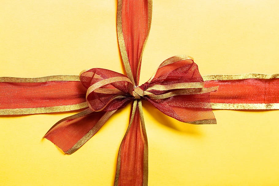 bow, ribbon, red, gift, holiday, shine, satin, background, photography, isolated