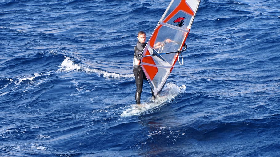 surfing, surf, windsurf, windsurfing, wind, fun, hawaii, kite, sea, jump