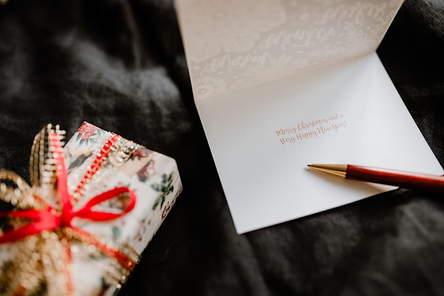 cartão de desejos de natal, natal, cartão, desejos, desejando cartão, cartão de felicitações, saudação, caneta, inverno, dezembro
