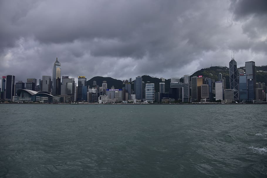 hongkong, victoria, pelabuhan, asia, kota, lanskap kota, kaki langit, perjalanan, bangunan, arsitektur